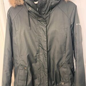 Columbia Women's Black Jacket with Faux Fur Hood